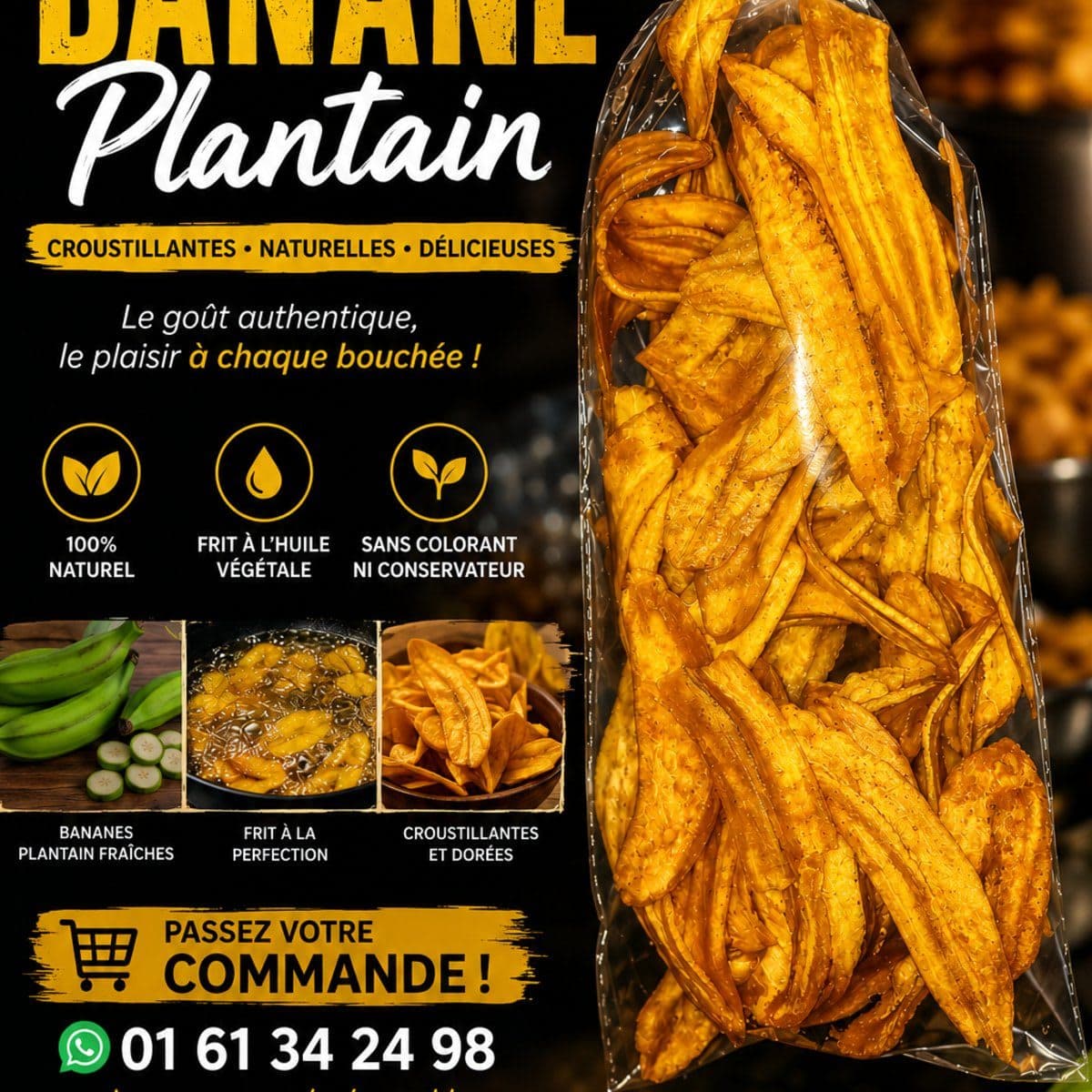 Chips de banane,Blèfoutou taro....